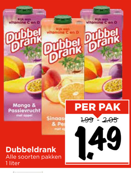 Dubbeldrank   fruitdrank folder aanbieding bij  Vomar - details