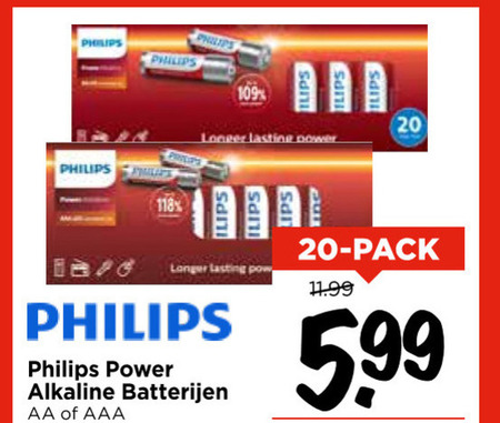 Philips   batterij folder aanbieding bij  Vomar - details