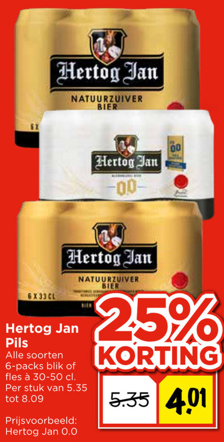 Hertog Jan   blikje bier folder aanbieding bij  Vomar - details