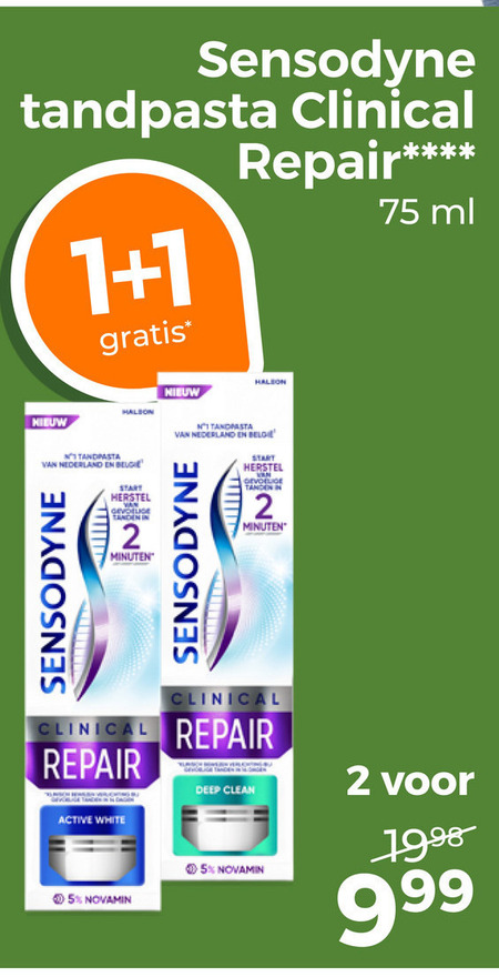 Sensodyne   tandpasta folder aanbieding bij  Trekpleister - details