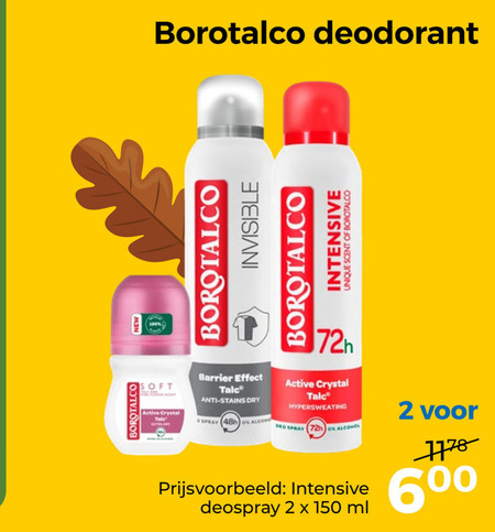 Borotalco   deodorant folder aanbieding bij  Trekpleister - details