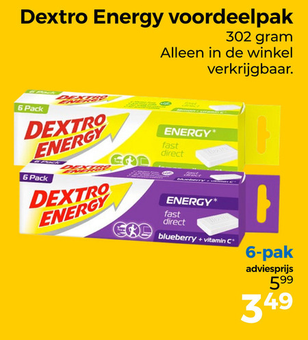 Dextro Energy   druivensuiker folder aanbieding bij  Trekpleister - details