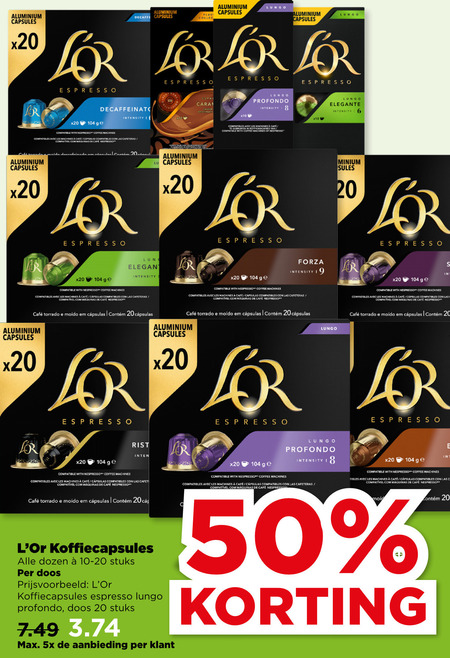 Douwe Egberts L Or   koffiecups folder aanbieding bij  Plus - details