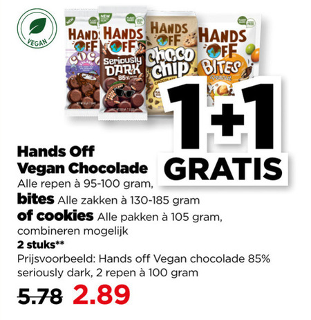 Hands off   chocolade folder aanbieding bij  Plus - details