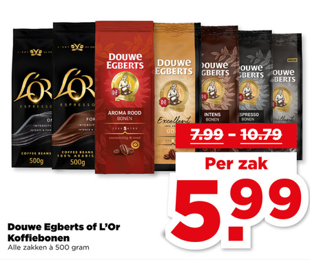 Douwe Egberts   koffiebonen folder aanbieding bij  Plus - details