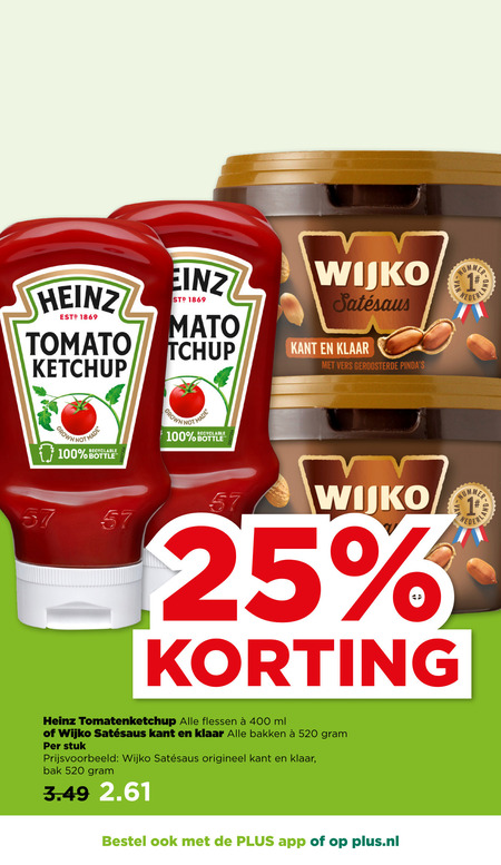 Heinz   satesaus, tomatenketchup folder aanbieding bij  Plus - details