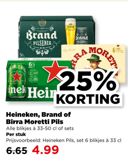 Birra Moretti   blikje bier folder aanbieding bij  Plus - details