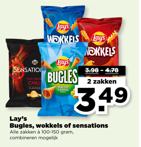 Lays   zoutje, chips folder aanbieding bij  Plus - details