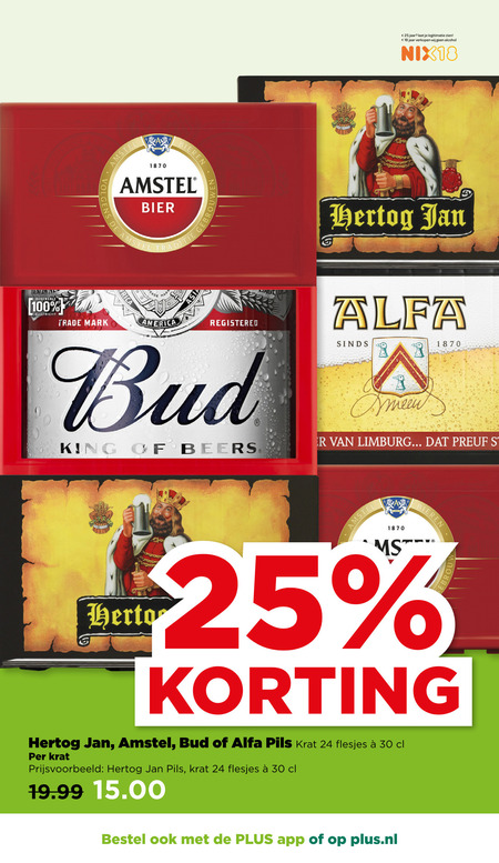 Hertog Jan   krat bier folder aanbieding bij  Plus - details