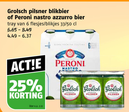 Grolsch   blikje bier, flesje bier folder aanbieding bij  Poiesz - details