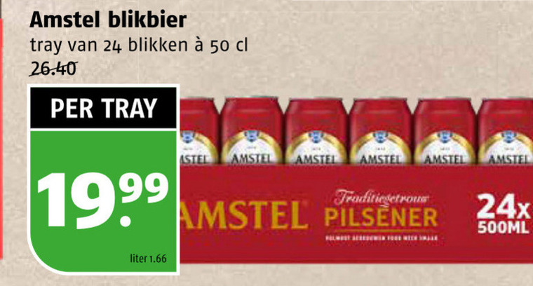 Amstel   blikje bier folder aanbieding bij  Poiesz - details