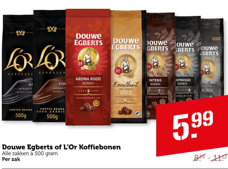 Douwe Egberts   koffiebonen folder aanbieding bij  Coop - details