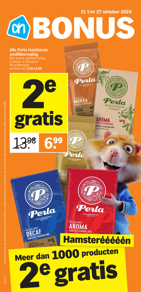 Perla   koffie folder aanbieding bij  Albert Heijn - details