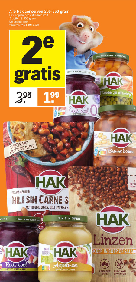 Hak   groenteconserven folder aanbieding bij  Albert Heijn - details