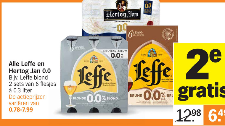 Leffe   alcoholvrij bier folder aanbieding bij  Albert Heijn - details