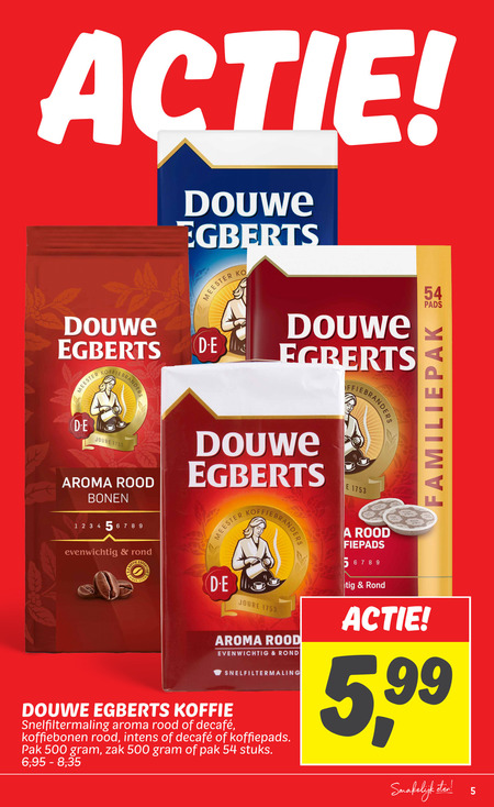 Douwe Egberts   koffiebonen, koffiepad folder aanbieding bij  Dekamarkt - details