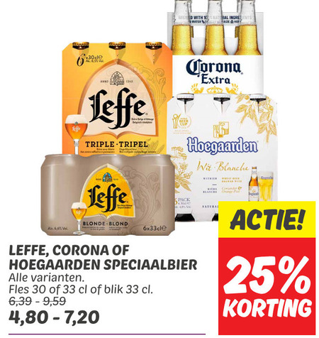 Leffe   speciaalbier, blikje bier folder aanbieding bij  Dekamarkt - details