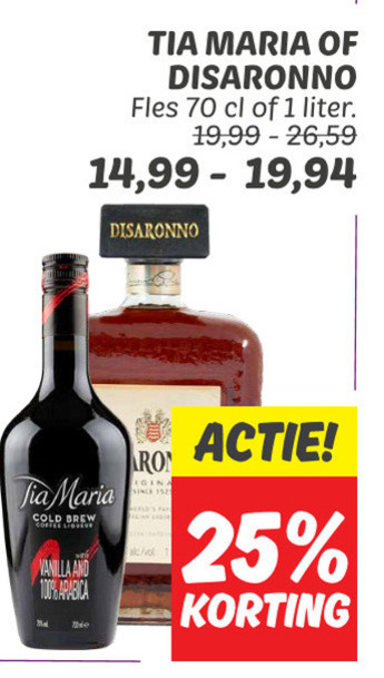 Tia Maria   likeur, amaretto folder aanbieding bij  Dekamarkt - details