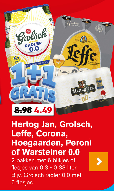 Hertog Jan   alcoholvrij bier folder aanbieding bij  Hoogvliet - details