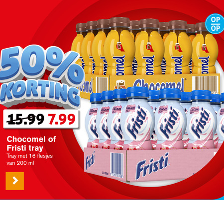 Fristi   drinkyoghurt, chocolademelk folder aanbieding bij  Hoogvliet - details