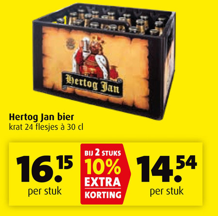 Hertog Jan   krat bier folder aanbieding bij  Boni - details