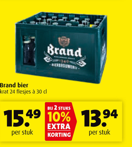 Brand   krat bier folder aanbieding bij  Boni - details