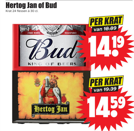 Hertog Jan   blikje bier folder aanbieding bij  Dirk - details