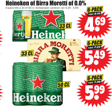 Heineken   blikje bier folder aanbieding bij  Dirk - details