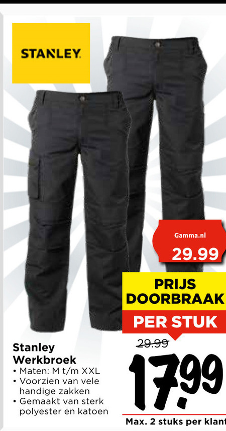 Stanley   werkbroek folder aanbieding bij  Vomar - details