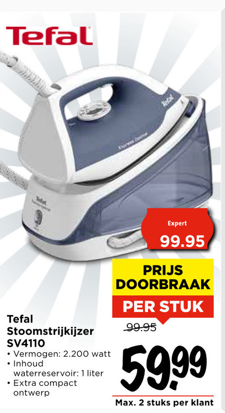 Tefal   stoomstrijkijzer folder aanbieding bij  Vomar - details