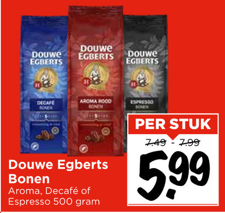 Douwe Egberts   koffiebonen folder aanbieding bij  Vomar - details