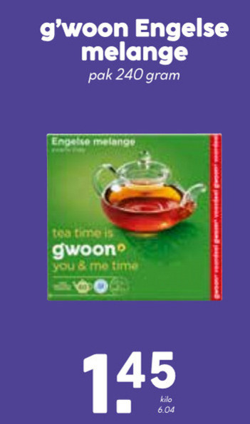 Gwoon   thee folder aanbieding bij  Boons Markt - details