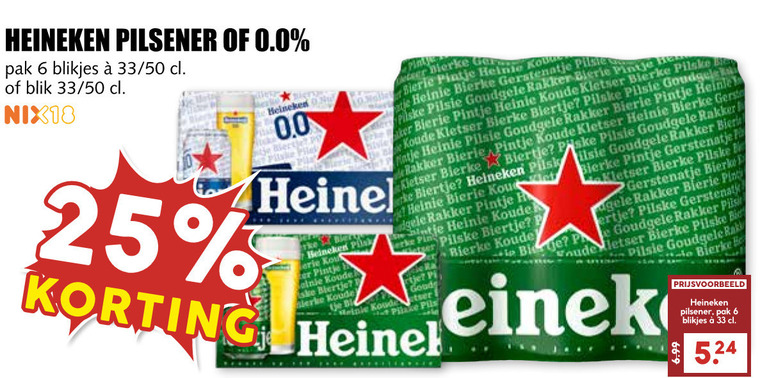 Heineken   blikje bier folder aanbieding bij  MCD Supermarkt Basis - details