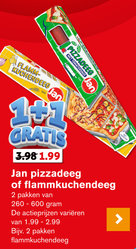 Jan   pizzadeeg folder aanbieding bij  Hoogvliet - details