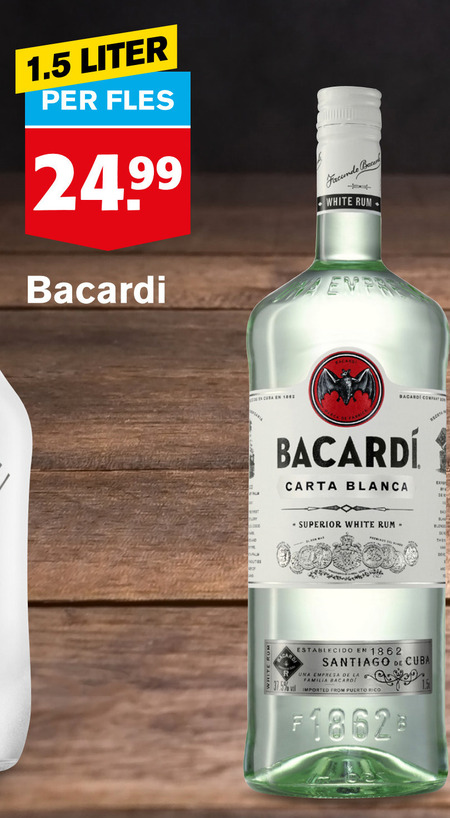 Bacardi   rum folder aanbieding bij  Hoogvliet - details