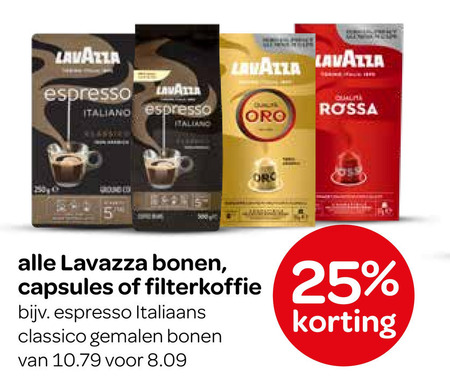 Lavazza   koffie, koffiebonen folder aanbieding bij  Spar - details