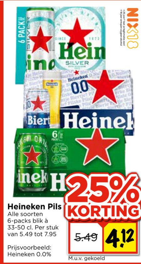 Heineken   blikje bier folder aanbieding bij  Vomar - details