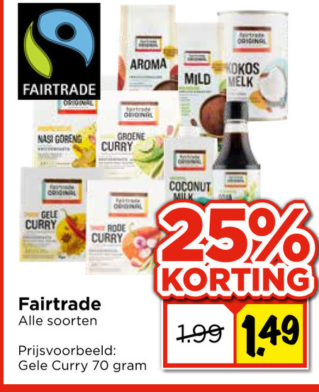 Fair Trade Original   kokosmelk, boemboe folder aanbieding bij  Vomar - details