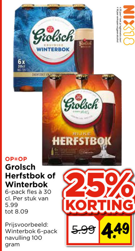 Grolsch   bokbier folder aanbieding bij  Vomar - details