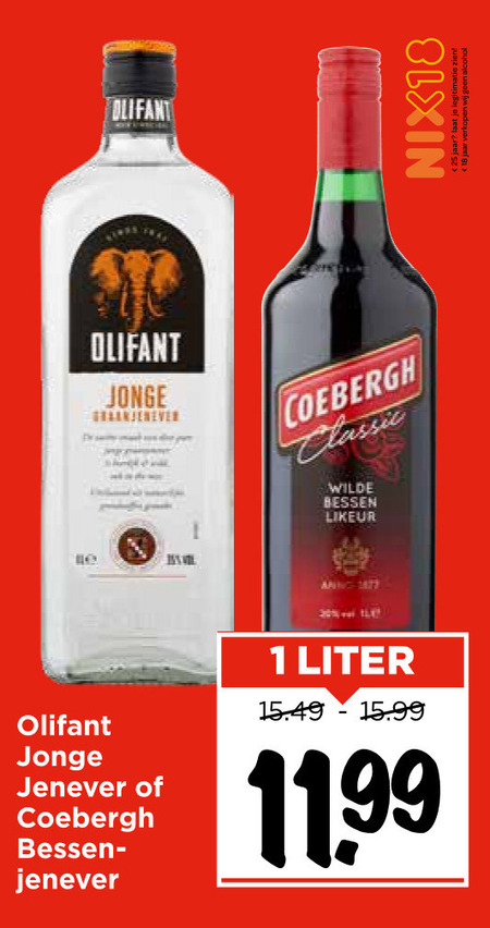 Olifant   bessenjenever, jenever folder aanbieding bij  Vomar - details