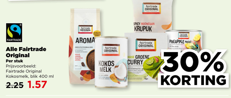 Fair Trade Original   kokosmelk, koffie folder aanbieding bij  Plus - details