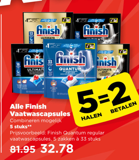 Finish   vaatwasmiddel folder aanbieding bij  Plus - details