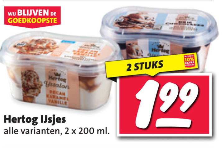 Hertog   ijsbekers folder aanbieding bij  Nettorama - details