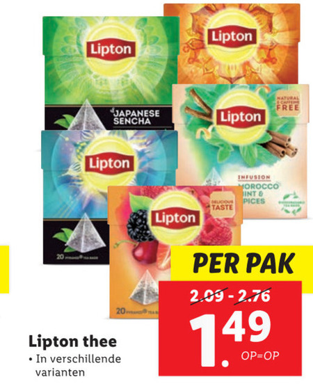 Lipton   thee folder aanbieding bij  Lidl - details