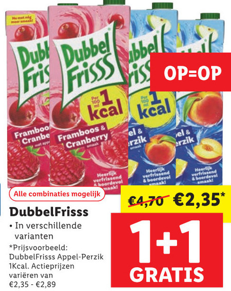 Dubbelfrisss   fruitdrank folder aanbieding bij  Lidl - details