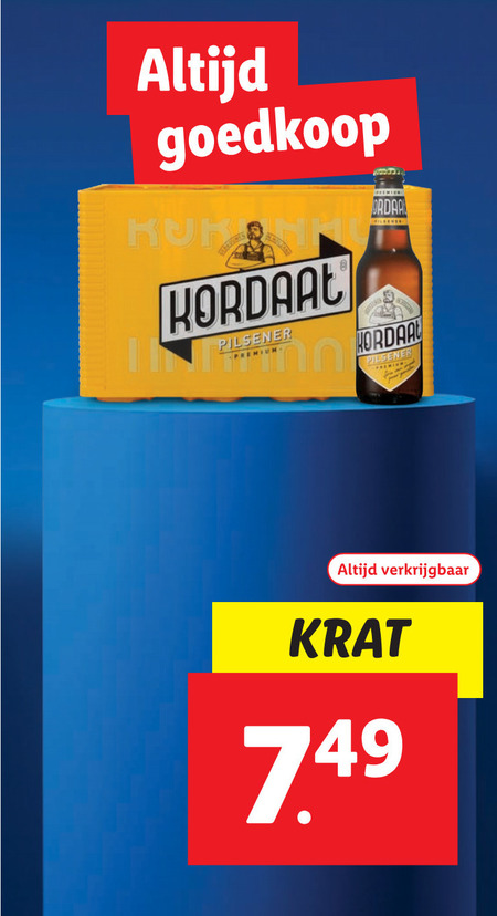 Kordaat   krat bier folder aanbieding bij  Lidl - details