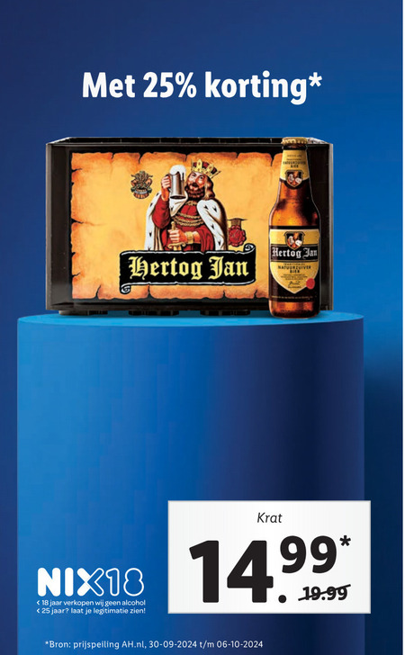 Hertog Jan   krat bier folder aanbieding bij  Lidl - details