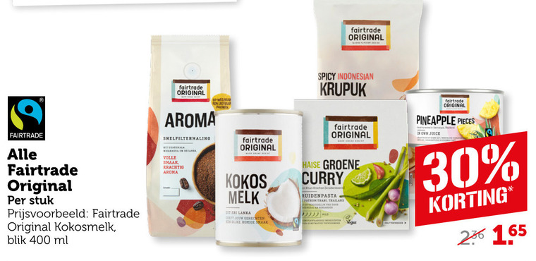 Fair Trade Original   koffie, kokosmelk folder aanbieding bij  Coop - details