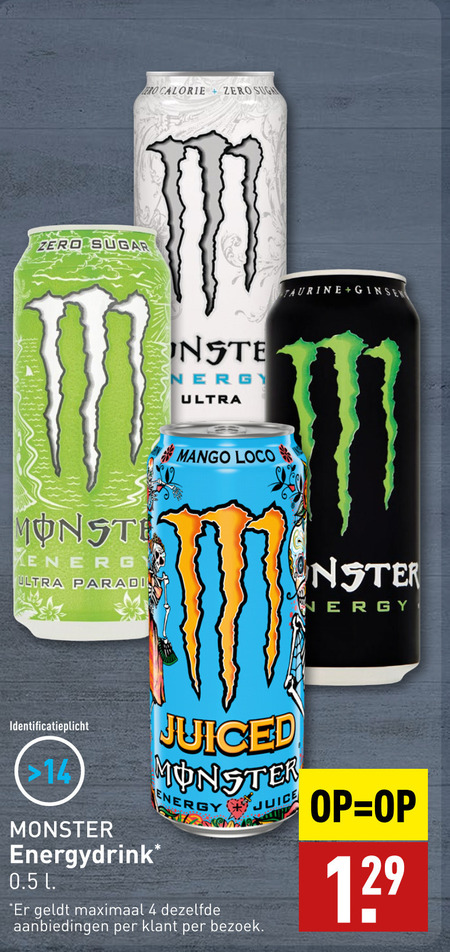 Monster   energiedrank folder aanbieding bij  Aldi - details