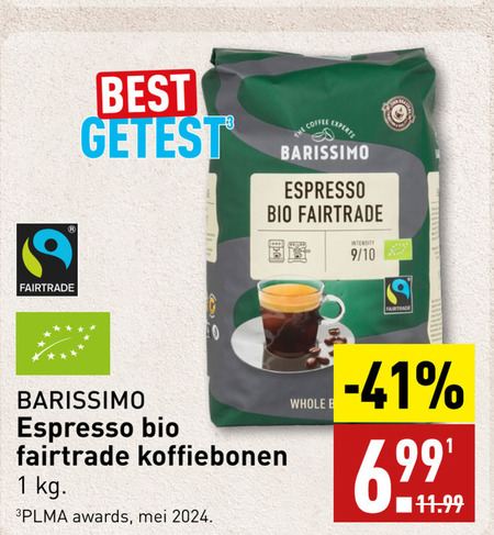 Barissimo   koffiebonen folder aanbieding bij  Aldi - details